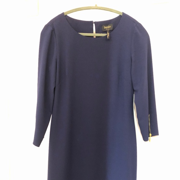 Navy Blue Straight Shift Dress sz 4 - Picture 1 of 6